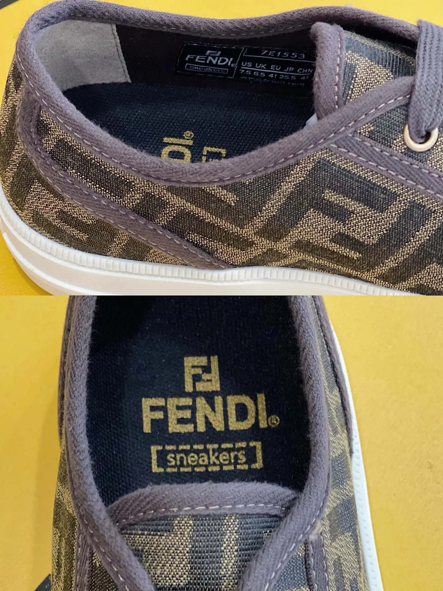 Factory price: 380 new Fendi Fendǐ Domino sneakers with jacquard FF pattern, embossed FF pattern on the toe, canvas upper, T men's men's shoes 💰U customized outsole Size: 38-45, (45 customized)